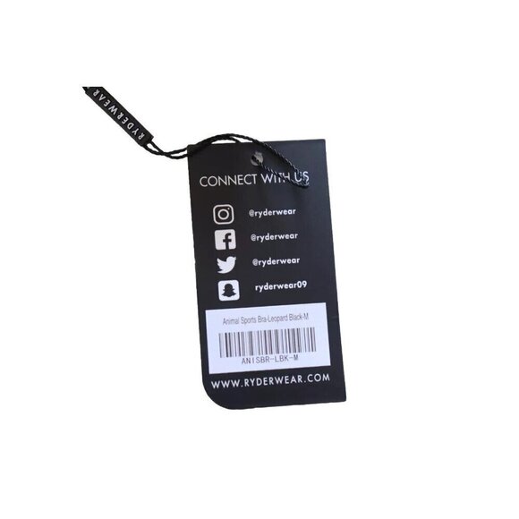 Ryderwear Women's M Black Animal Sports Bra Leopard Print Adjustable Strap NWT - Picture 6 of 6